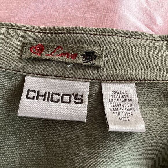 Chico’s silk linen crop jacket size 2 . 0575 - Picture 8 of 8